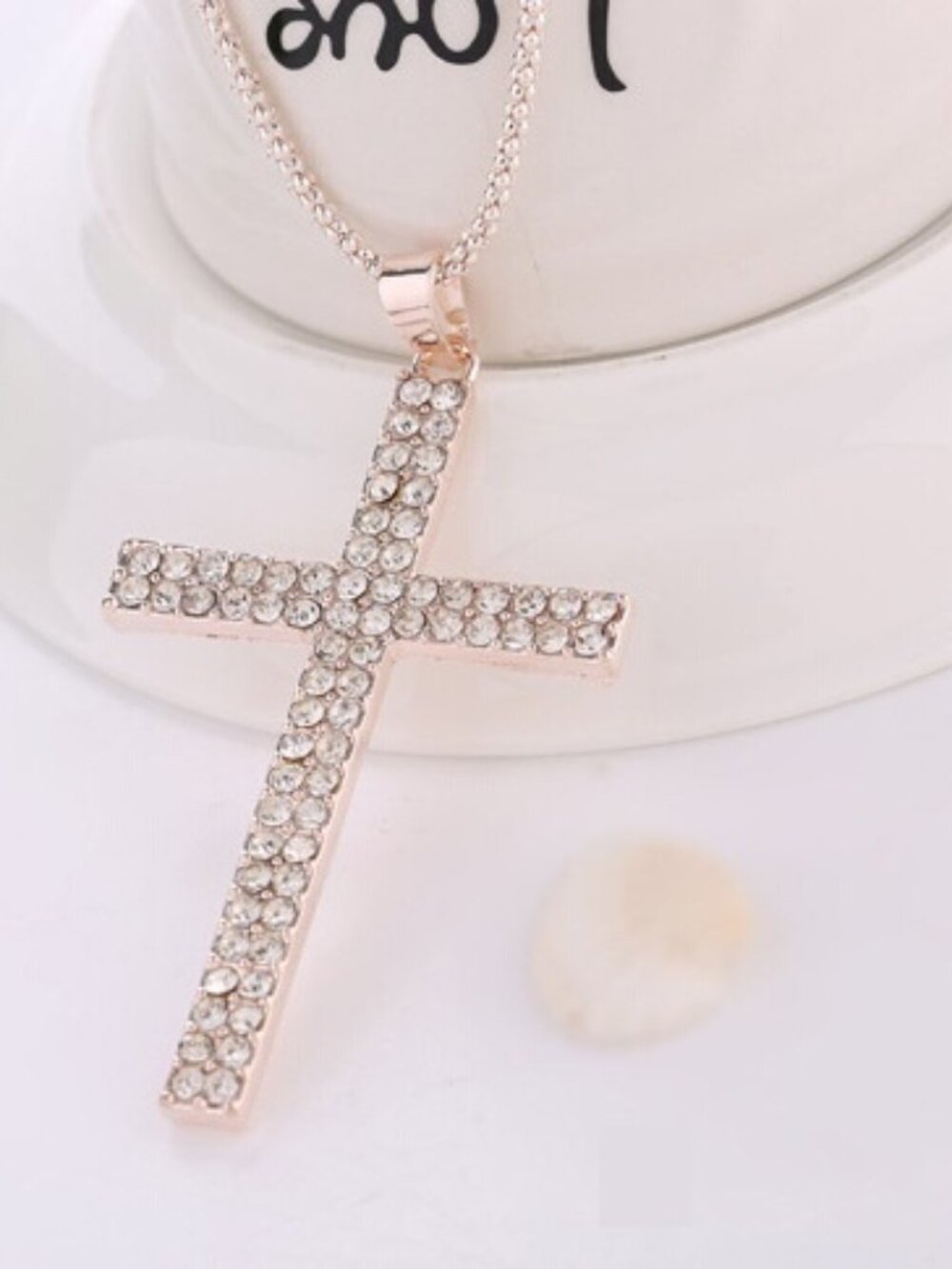 4 Korean Style Fashion Gold Plated Necklace Sweater Chain Jewelry Small Cross